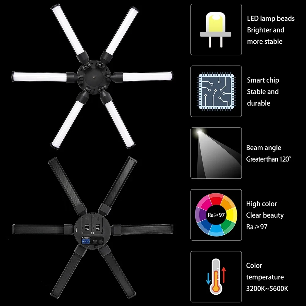 

2026 FOSOTO FT-06 MINI 60W 288led Star LED Photographic Lighting For Camera Shooting