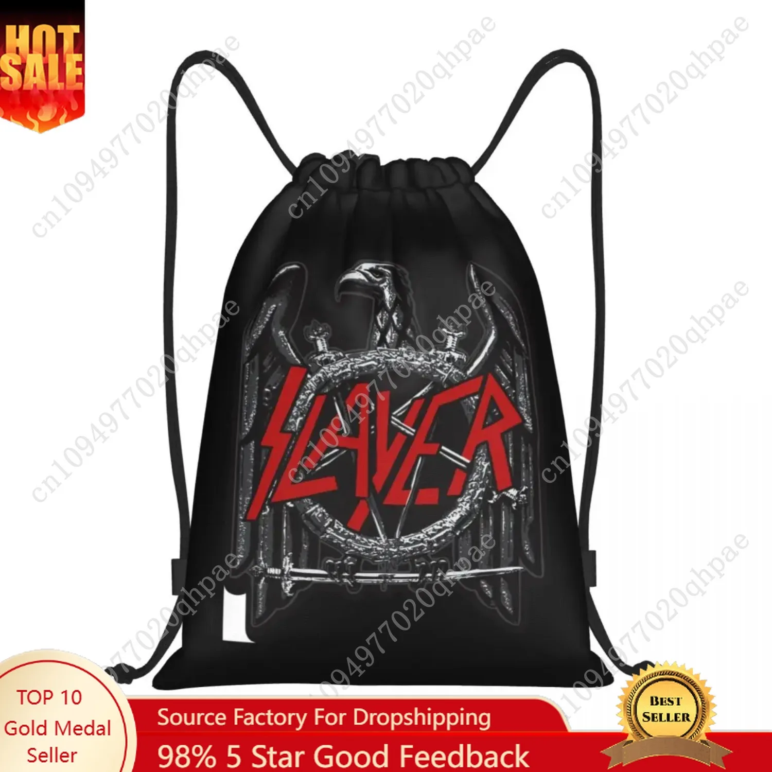 حقائب ظهر برباط بشعار القتلة المخصصة للنساء والرجال خفيفة الوزن من المعدن الثقيل أكياس رياضية لليوجا #1