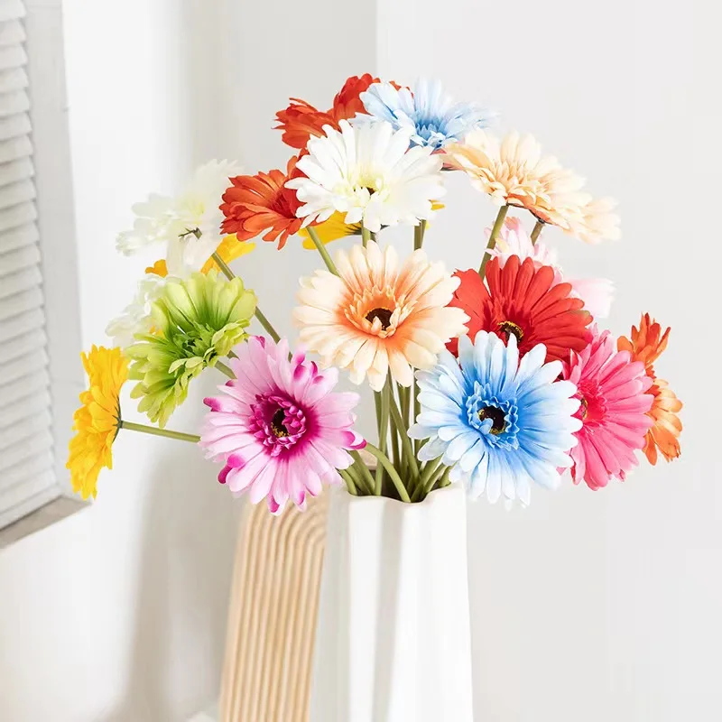 57cm Gerbera Artificial Flower for Wedding Decoration DIY Silk Flowers Daisy Fake Flower African Chrysanthemum Party Home Decor