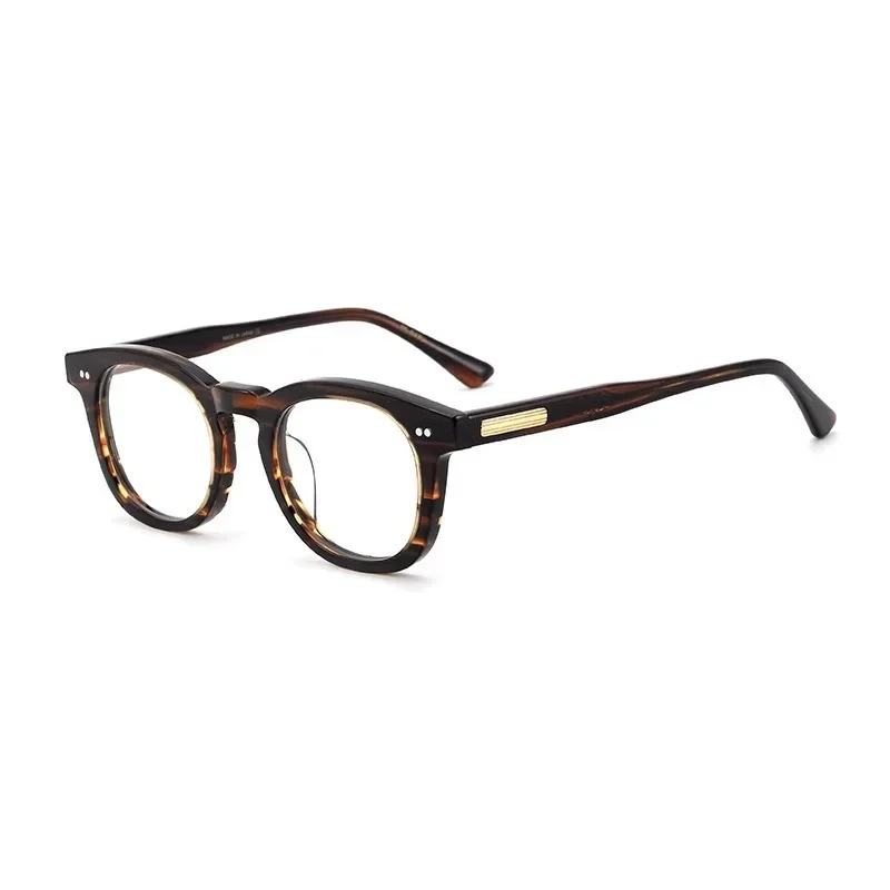 

Retro literary glasses tortoiseshell handmade plate full frame male Japanese box female with high degree myopia frame