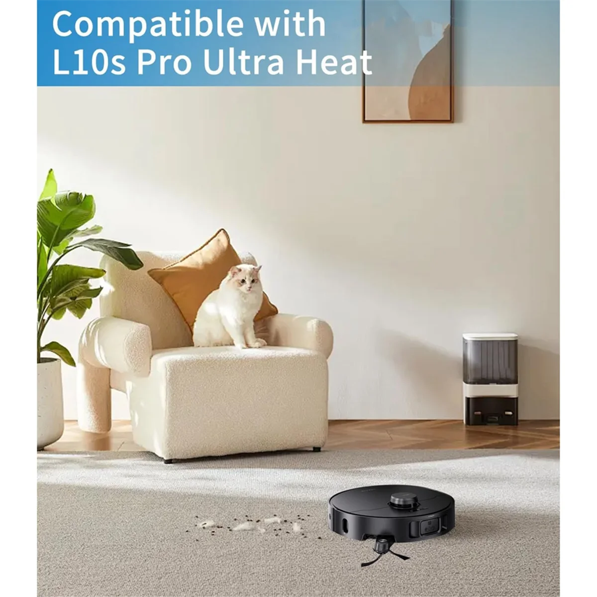 B25B For Dreame L10s Pro Ultra Heat Robot Vacuum Cleaner Main Side Brush Hepa Filter Mop Cloth Dust Bags Replacement Parts