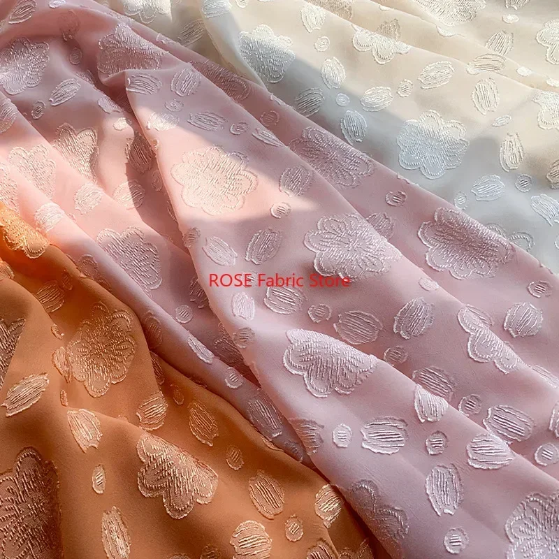 

Высококачественная ткань из жаккардового стрейч-шифона с цветочным узором для рубашек, свадебных платьев, шитья своими руками, весенне-летних платьев, показов мод.