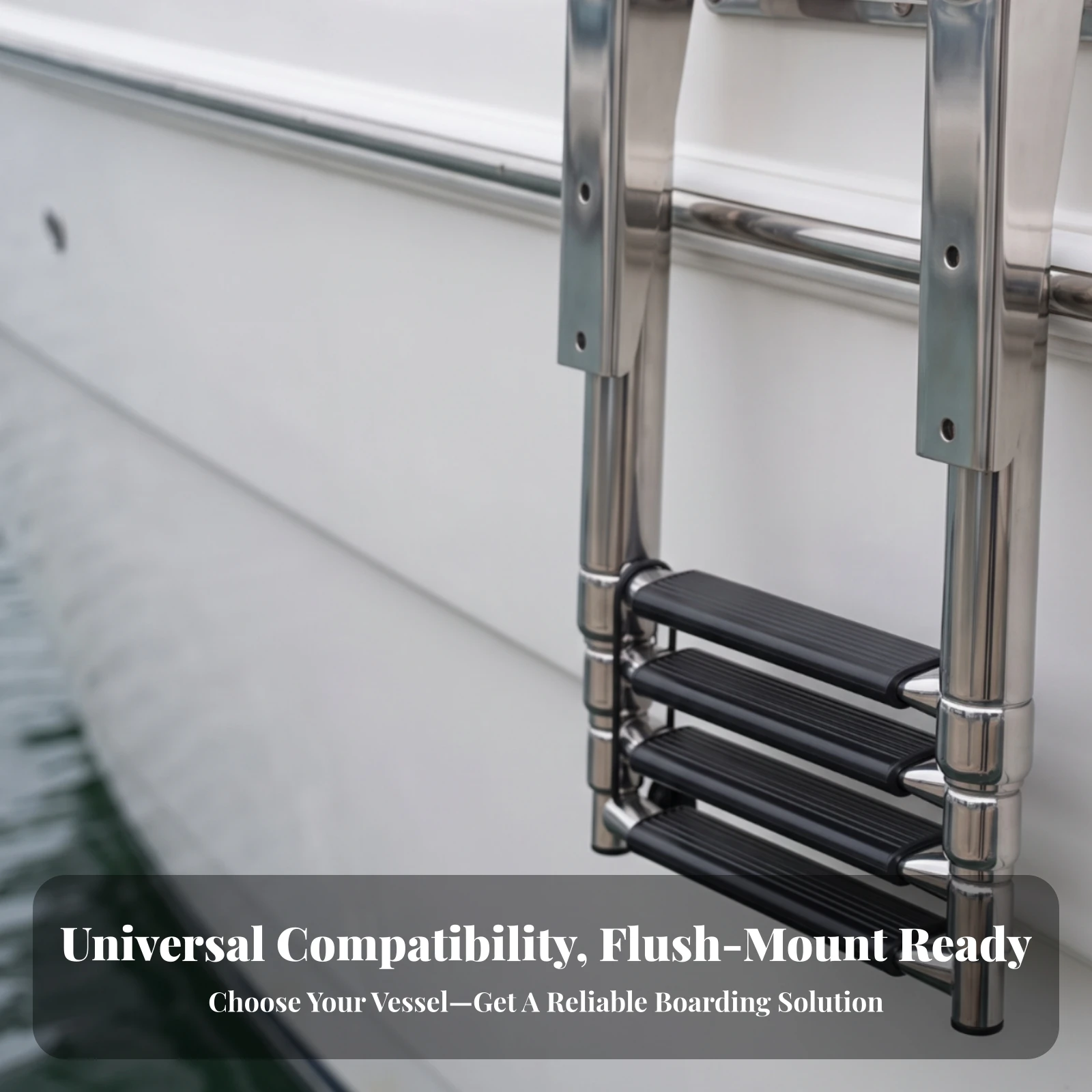 Boarding Ladder Stainless Steel Boat Ladder with Handrails Retractable Extendable for Yacht Owners, Boats, Yachts