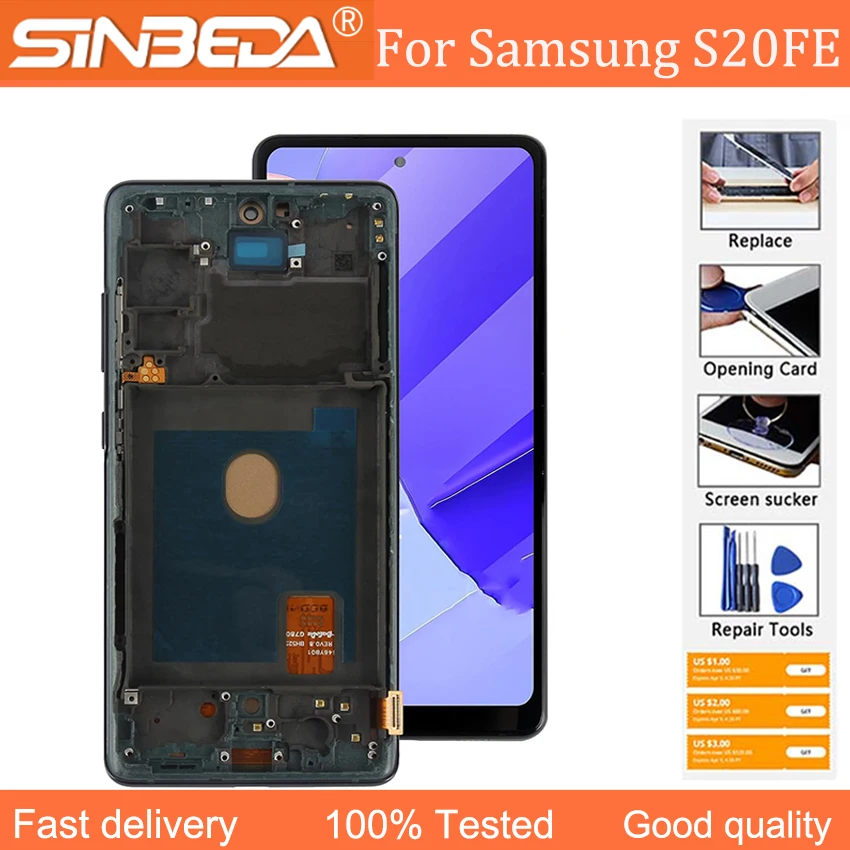 

Oled For Samsung Galaxy S20 FE LCD 5G SM-G780F G781 Display Screen Digitizer Assembly For Samsung S20 LCD 4G With Frame