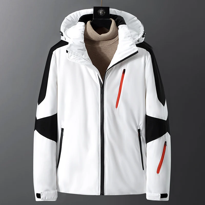 

Модная мужская пуховая куртка 2026 года, весенняя коллекция, с капюшоном, для активного отдыха, городская, повседневная, для катания на лыжах, из полиэфирного волокна