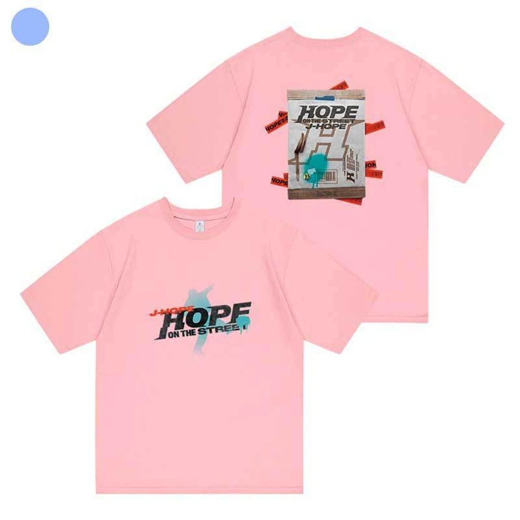 Hope ON THE STREET Letter Printed Cotton Top Women Summer Casual Round Neck Short Sleeve Clothing Y2K Couple Oversized Shirt