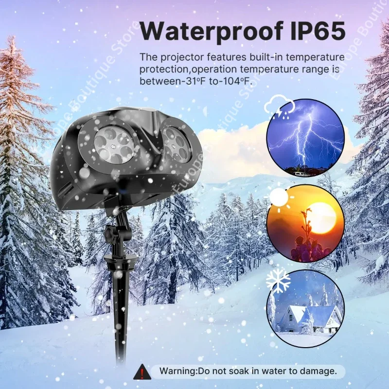 Рождественские фонари для проектора снегопада, в форме совы, уличная подсветка, пейзажная динамическая светодиодная проекционная лампа в виде снежинки на Новый год