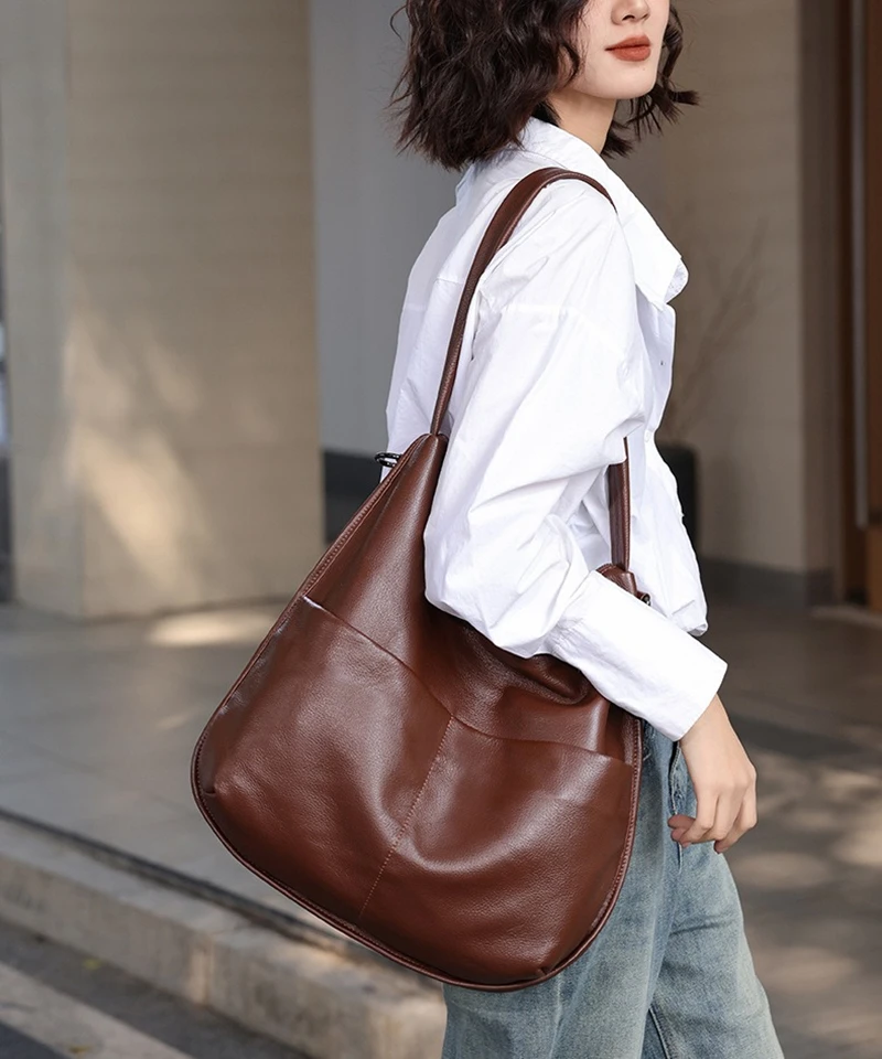 

Nesitu Высокое качество повседневная винтажная сумка A4 черный коричневый топ из натуральной кожи женская сумка через плечо сумка-тоут M9939