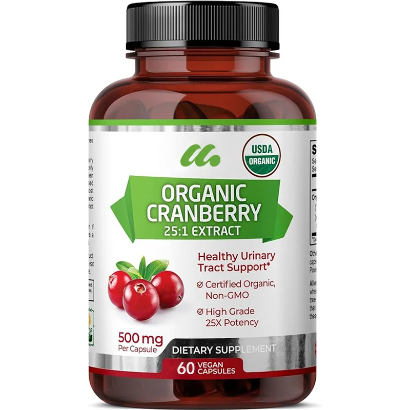 Organic cranberry 25:1 extract, standardized, concentrated 25x extract, 100% vegetarian