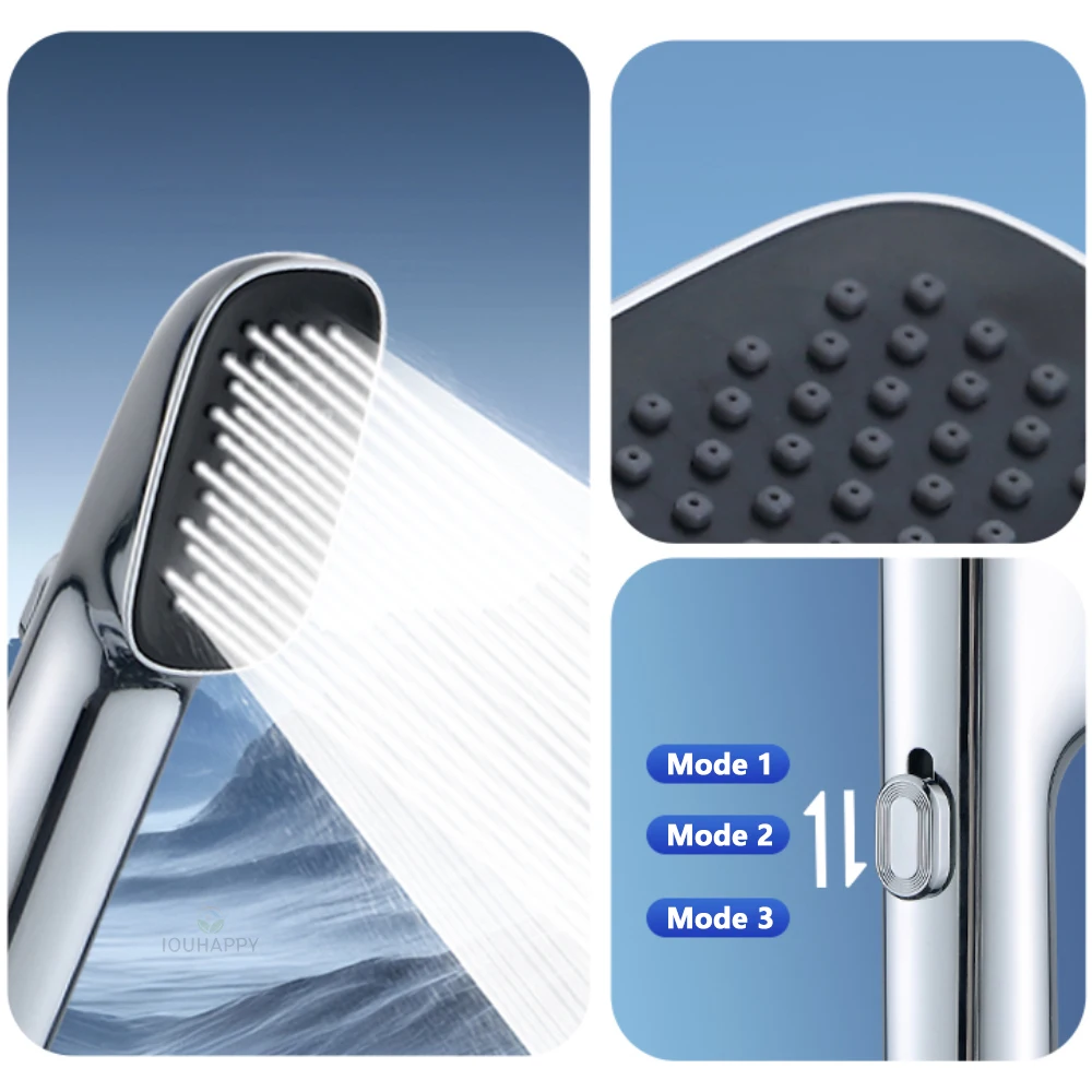 Shower Head Hand Shower Nozzle Water With Spray GunWater Saving Anti Clog Shower Nozzle Bathroom Accessories for Bathroom Shower