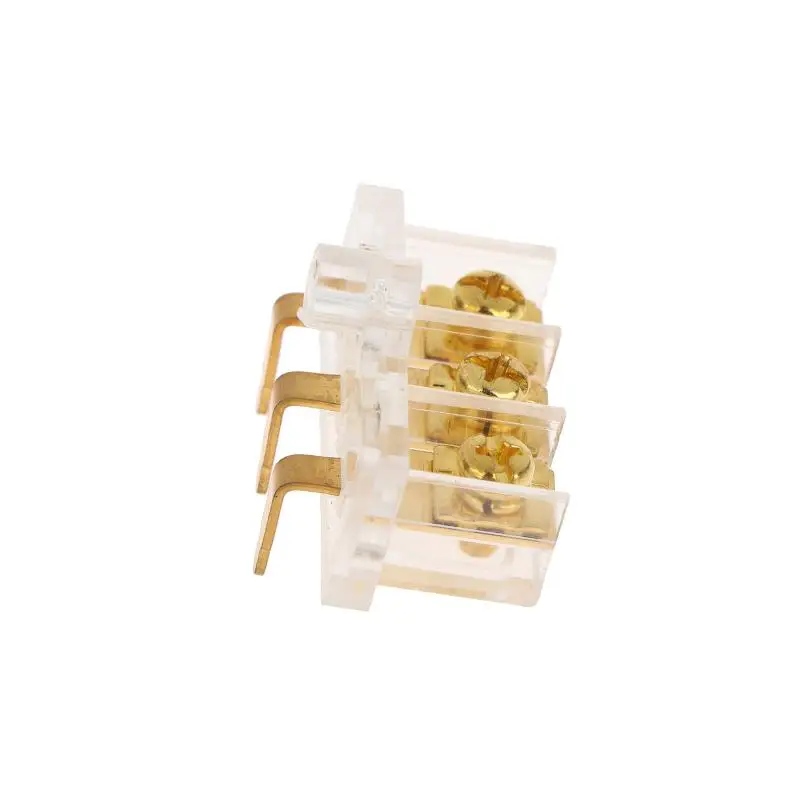 1/3/5PCS 3P Transparent Gold-Plated Terminal Block, 3-Pole Wire Clamp, Terminal Post Sunminds