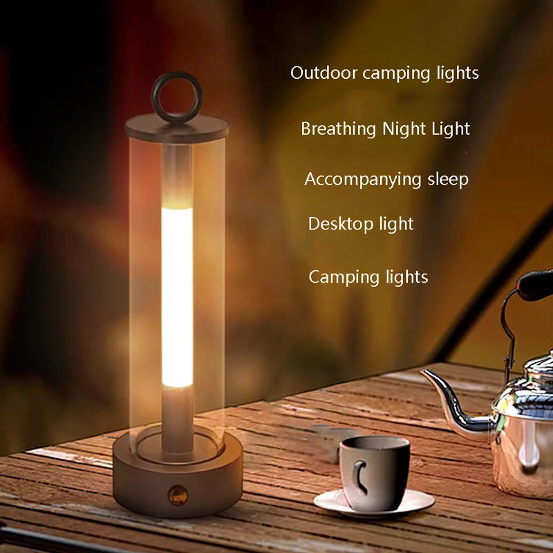 Table Lamp For Outdoor Camping, Small Night Light, Dinner Table Lamp For Restaurant Or Bar Ambiance, USB Rechargeable view 2