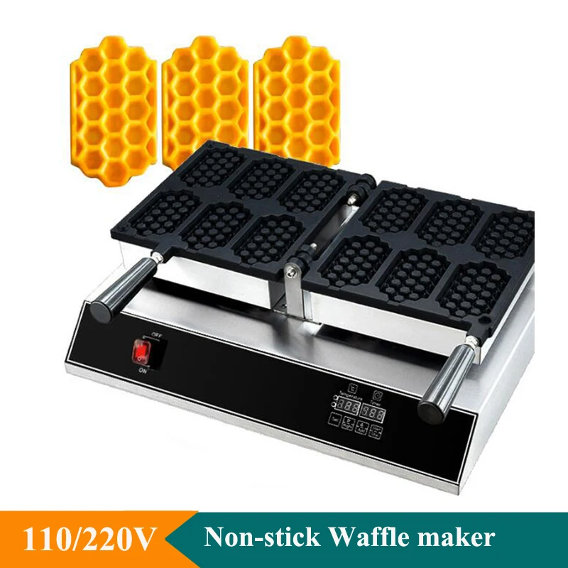 Hot Sales Commercial Non-stick Electric Honeycomb Ice-Cream Waffle Maker Machine Waffle Maker Sticks Honeycomb Waffle Maker