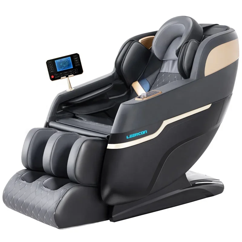 Leercon 2023 brand new design sl track 4D full body zero gravity lay flat massage chair compact massager