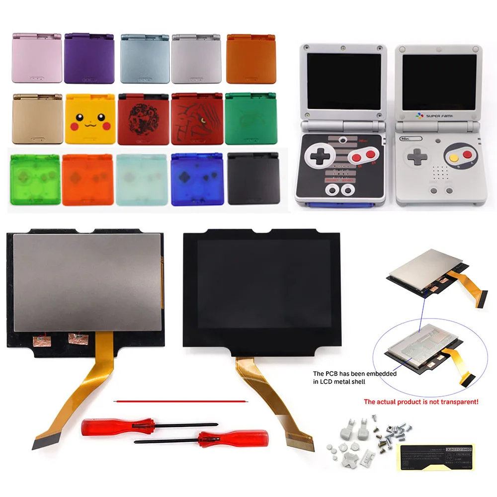 V5 Drop In Pre Laminated 720x480 Retro Pixel IPS LCD Kit For GBA SP Backlight LCD For GBA SP Console No Need to Cuting Shell