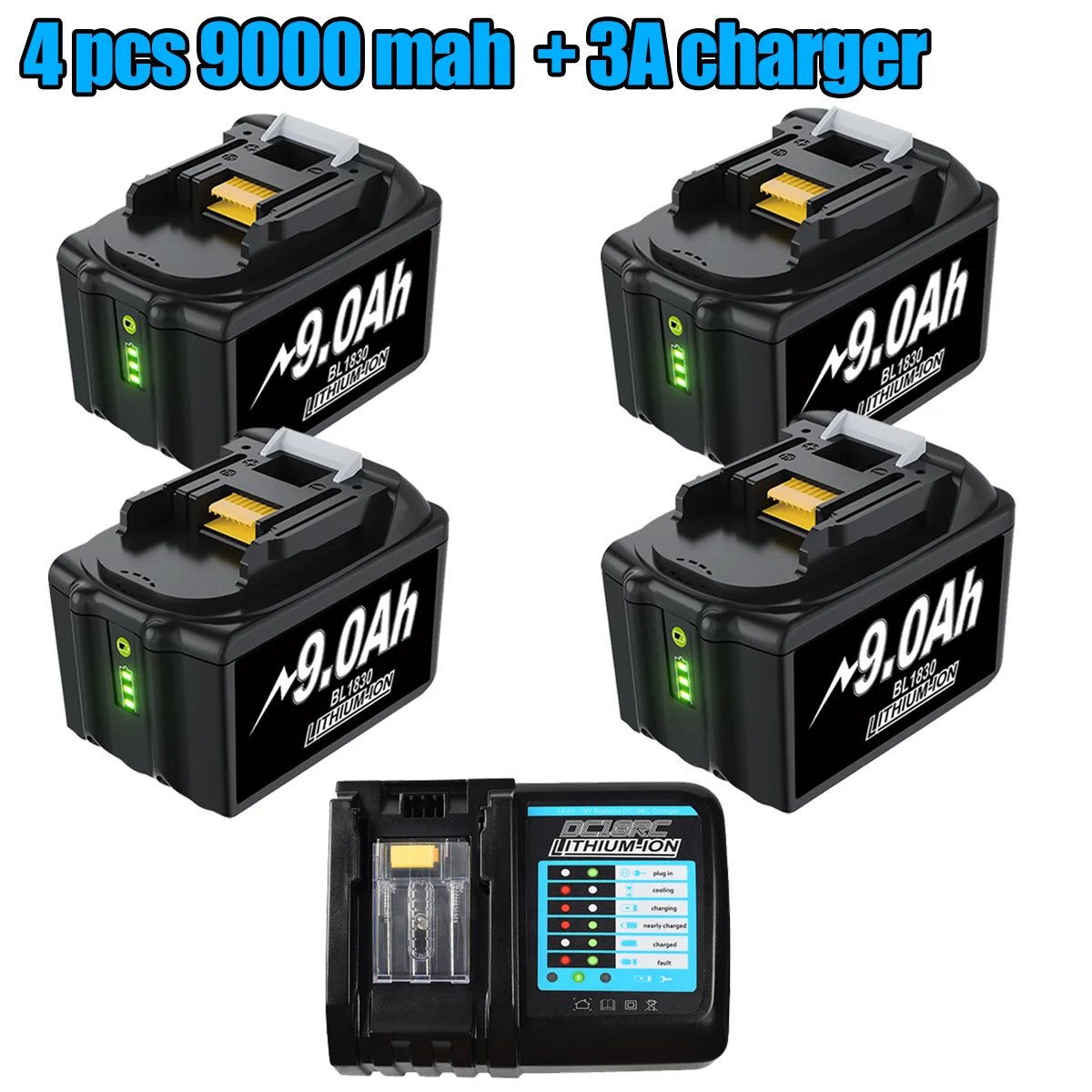 Voor Makita 18 V BL1830 9000 Mah Vervangende Batterij Compatibel Voor BL1860 BL1850 BL1840B BL1830B Power Tool Oplaadbare Batterij