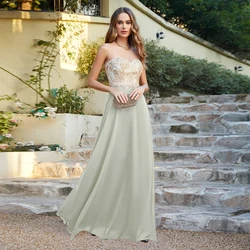 10 Colors Evening Dresses for Women Elegant Sweetheart Golden Appqulies Zipper Wedding Party Prom Gown Backless Robe de Soiree