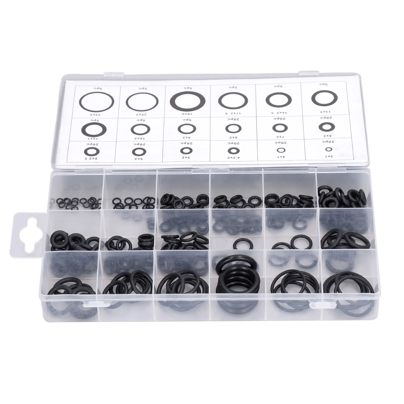 225PCS O Ring Assortment Rubber Sealing Gaskets Multifunctional Wear Resistant Washer Kit