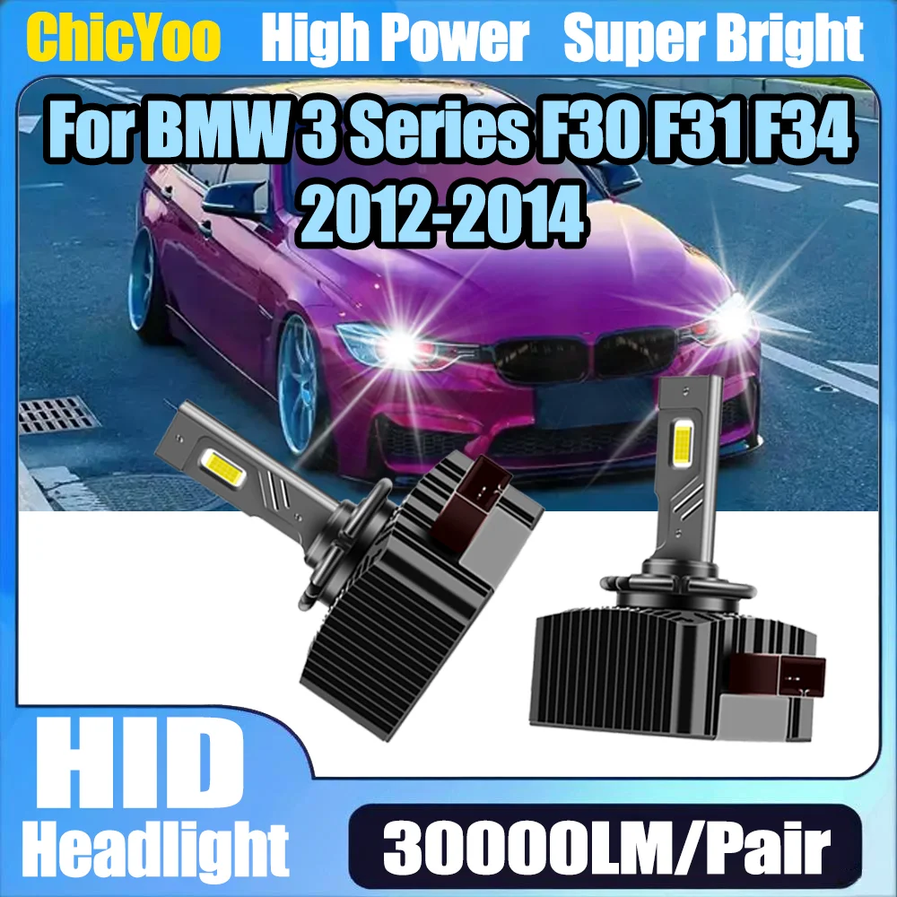 

2PCS High Power 6000K White 30000LM 120W Front Lamps HID Xenon Headlamp Bulbs 12V Canbus For BMW 3 Series F30 F31 F34 2012-2014
