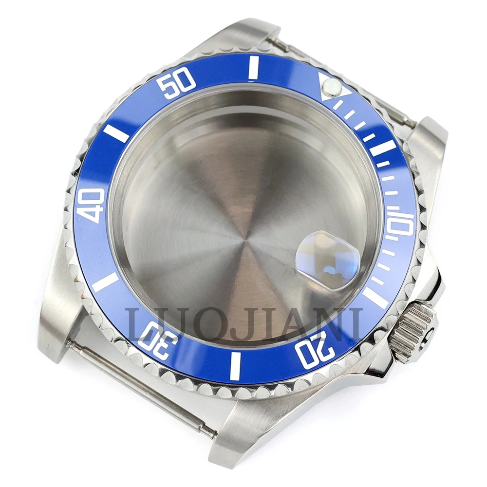 For Submariner Case 40mm NH35 Silver Watch Case Solid Oyster/Jubilee Bracelet Fit NH34 NH35 NH36 NH38 Movement 28.5mm Dial image 3