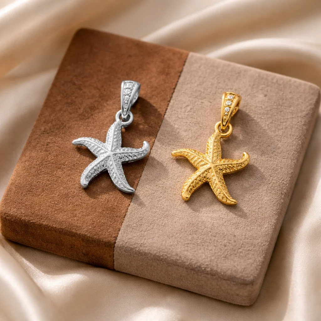 ZHENL Niedliche Y2K Ästhetik Ozean-Serie Tier-Anhänger Charms Vergoldeter Edelstahl DIY Kette Jubiläums-Geburtstags-Schmuck – Detail 33