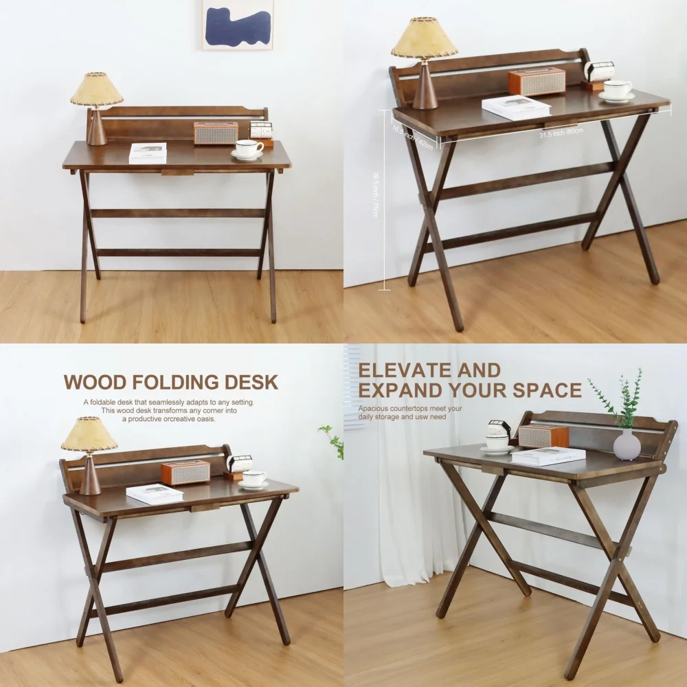 

Computer desksFolding Table No Assembly Required Compact Foldable Laptop Desk with Storage Shelf Portable Small Desk for Bed