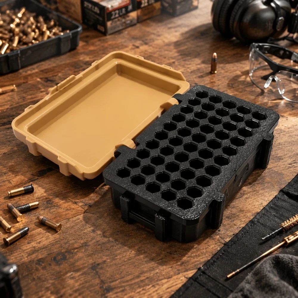 22LR Ammunition Storage Box, 50/100-Round Ammunition Storage Container, Essential Accessories for Shooting Training