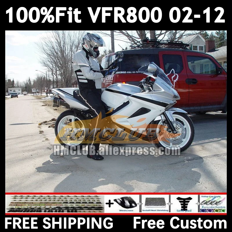 Interceptor For HONDA VFR800RR VFR800 R 69No.27 VFR 800RR 800 RR 02 03 04 05 06 07 2008 2009 2010 2011 gloss white 2012 Fairing