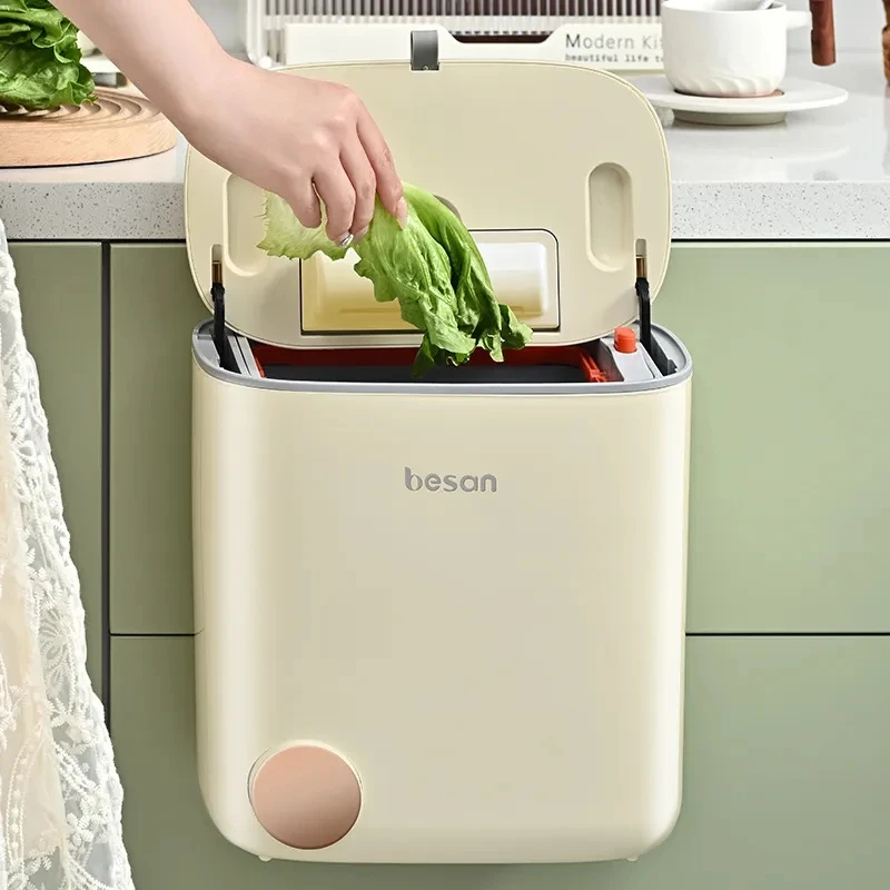 

New Kitchen trash can hanging toilet toilet paper basket waterproof toilet bucket wall-mounted toilet automatic packaging