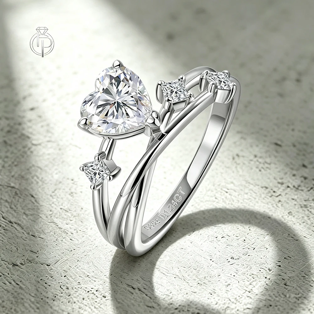 HORRIPAL D VVS1 – bague en Moissanite pour femmes, certifiée GRA, en argent Sterling 925, bague d'anniversaire de mariage, bijoux de luxe