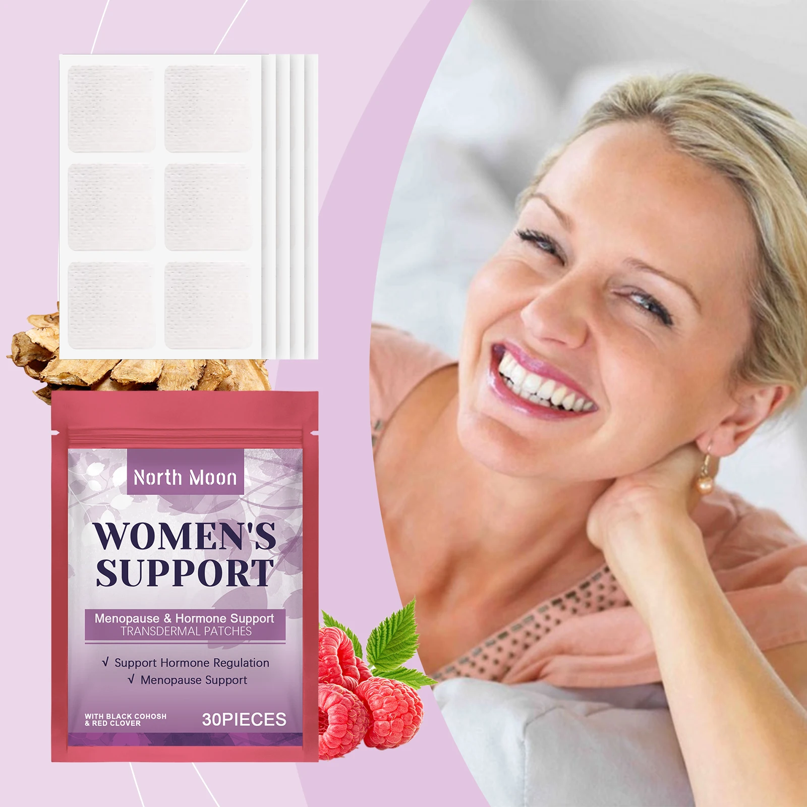 30 parches para el cuidado del cuerpo de las mujeres, fórmula suave que ayudan a mantener el equilibrio fisiológico y el cuidado del confort diario del cuerpo, parches para el cuidado