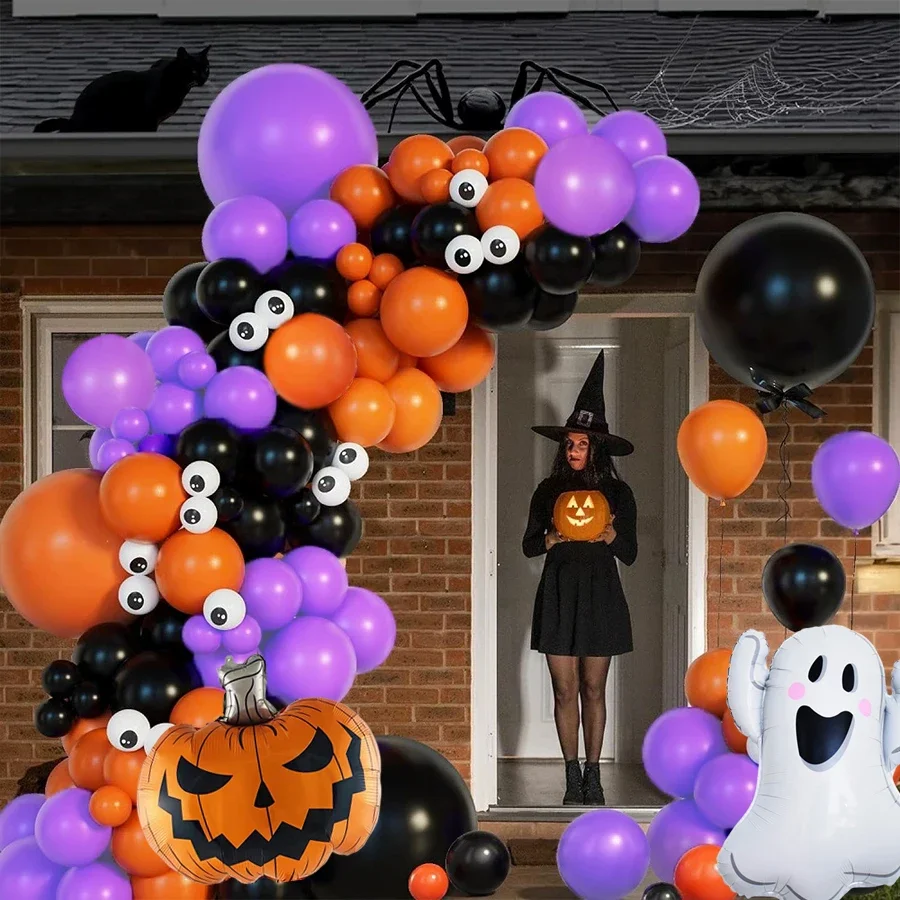 1set/107 Halloween Kürbis Geist Ballon Set Lila Schwarz Orange Ballon Perfekte Halloween Party Lustige Geburtstag Party Weihnachten