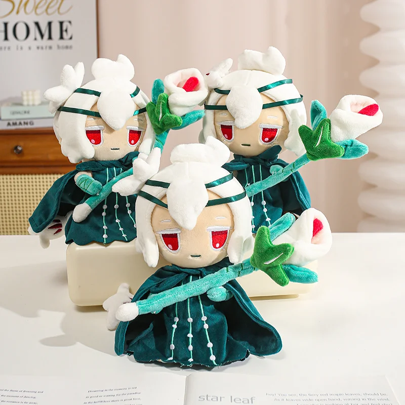 35cm White Lily Cookie Plush Toy Cookie Run Kingdom Soft Stuffed Figure Cartoon Plushies Magic Staff Home Decor Birthday Gift view 5