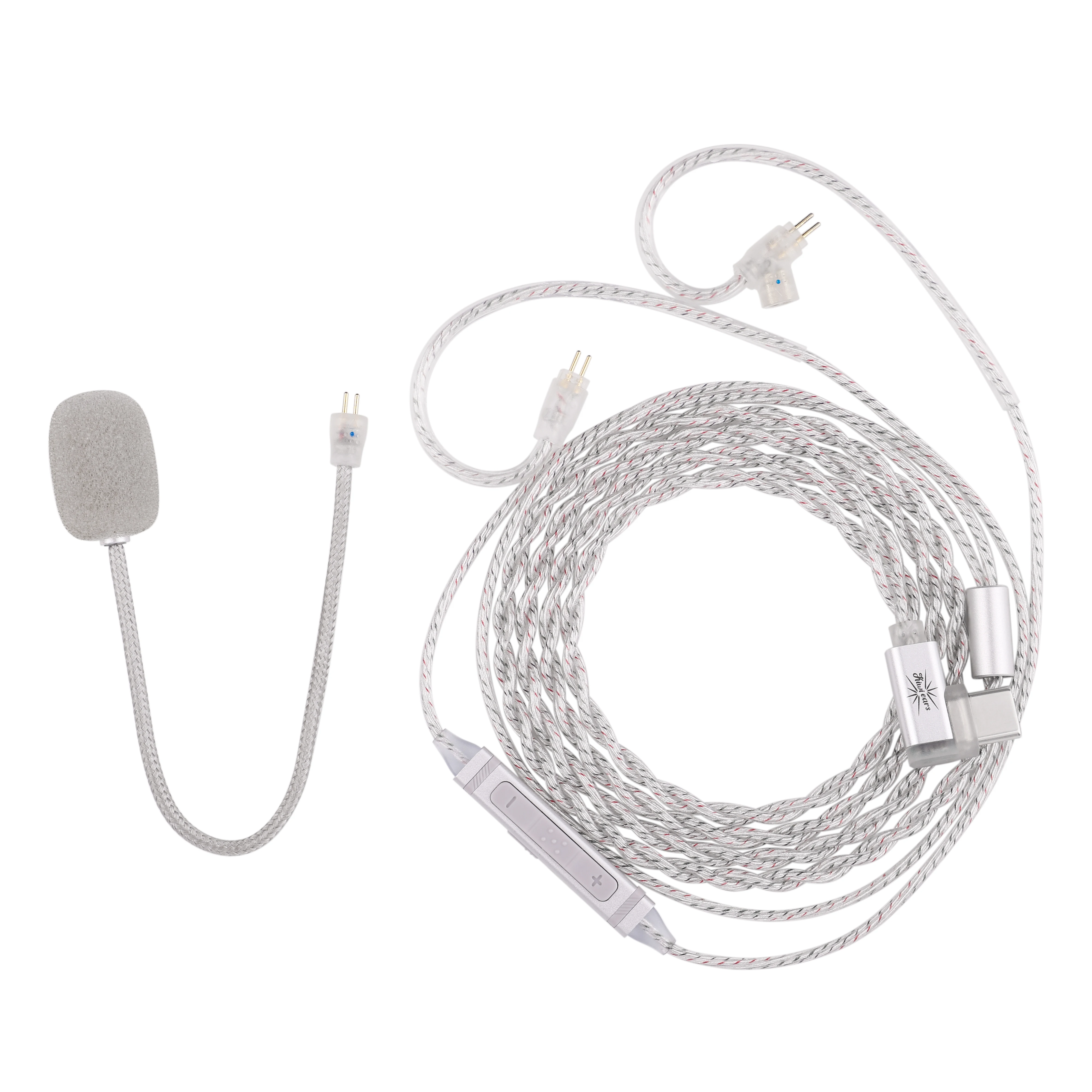 Kiwi Ears S-Link Type-C 0.78mm IEM Cable with Specialized Gaming Microphone for Gamers