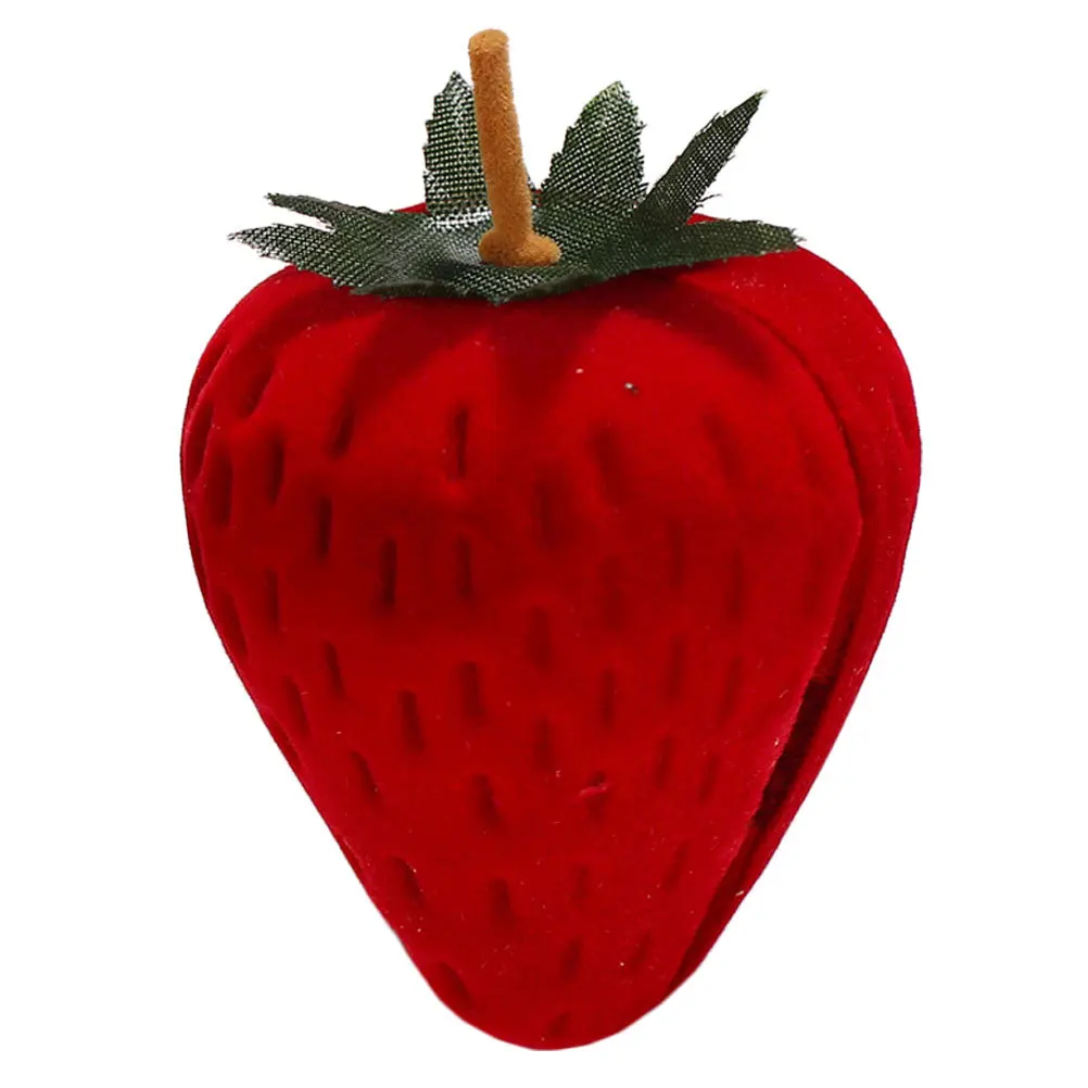 1Pcs Jewelry Box Red Strawberry Shaped Small Ring Necklace Holder Organizer Gift Packaging Case Jewelry Box Earring Case