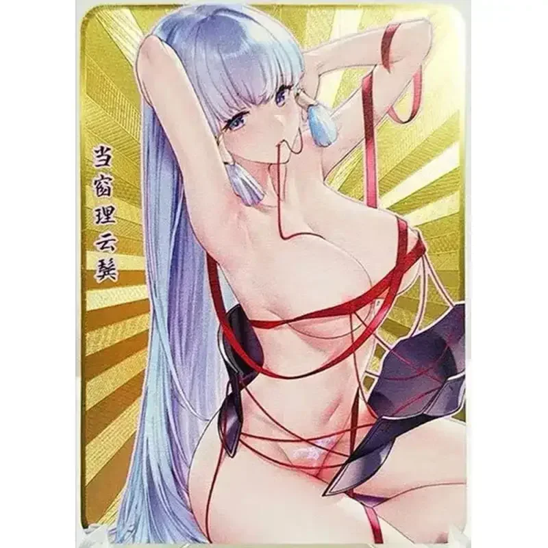 Anime Goddess Story DIY ACG Metal Refraction Foil Yae Miko Beelzebul Shenhe Toys for boys Collectible Cards Birthday Present