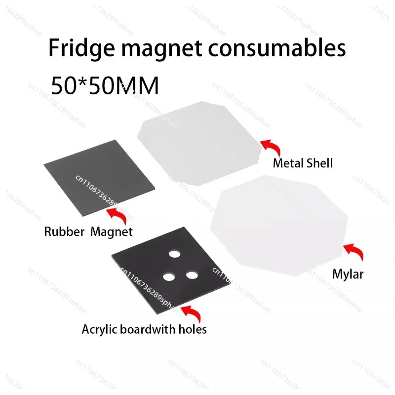 50×50mm photo kit, refrigerator, magnetic press and paper cutter +100 blank magnetic consumables