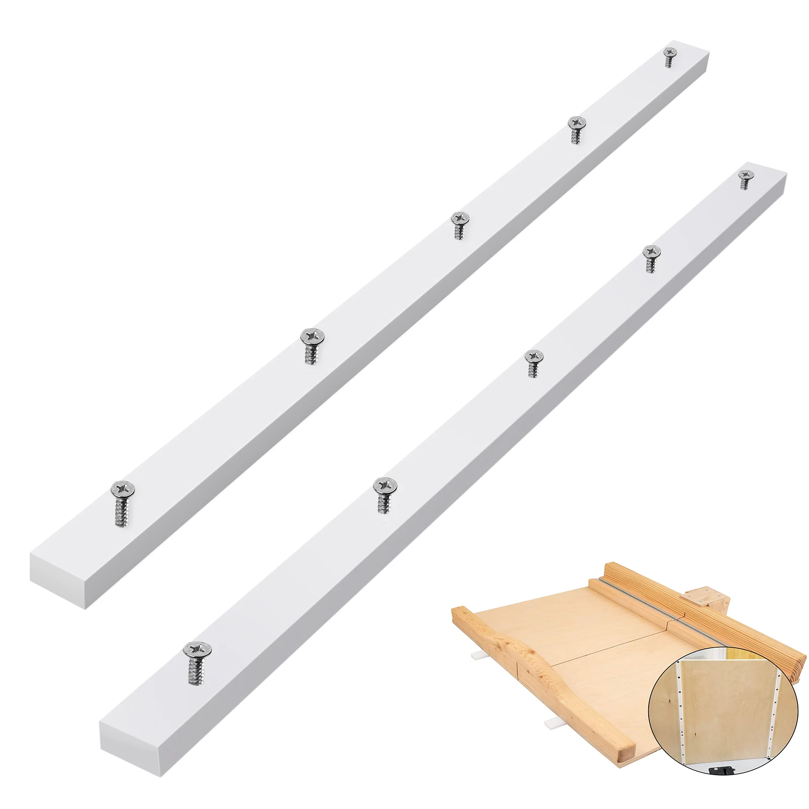 2Pcs Crosscut Sled For Table Saw Sled Miter Bars with Predrilled Screws Holes, 3/4