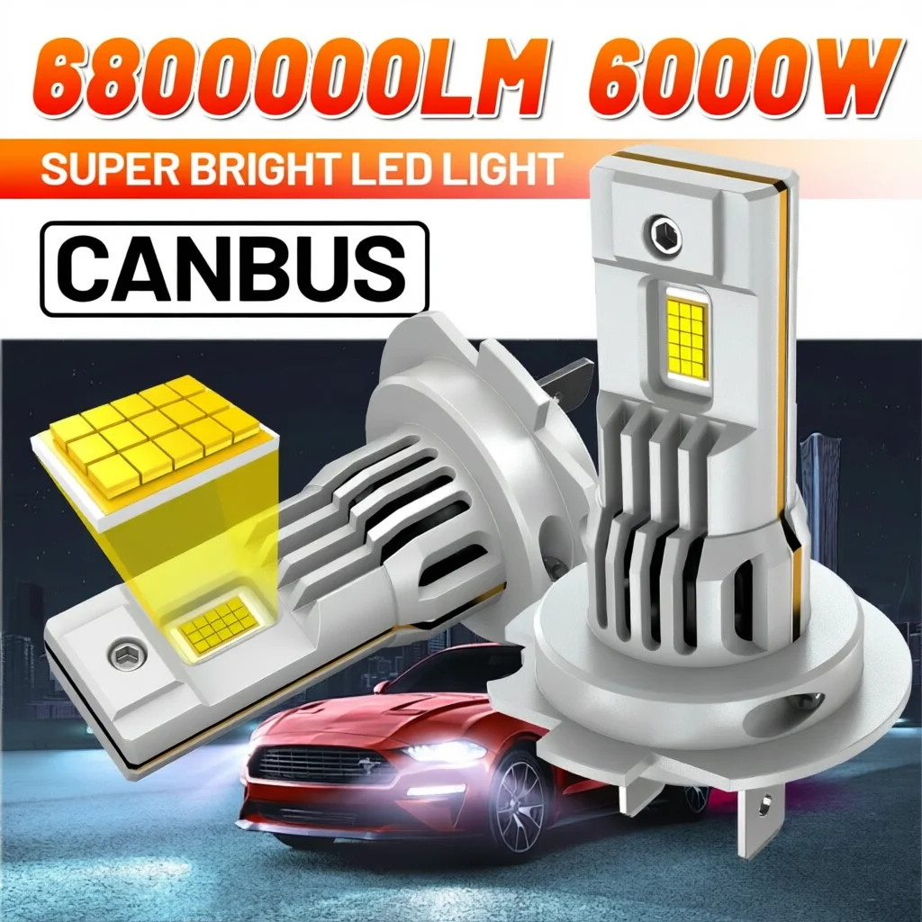 

6000W H7 LED Headlight Bulb 6800000LM 30PCS CSP 9054 Car Headlamp Auto Mini CanBus H7 Led Bulb Turbo Light 6000K 12V 2pcs