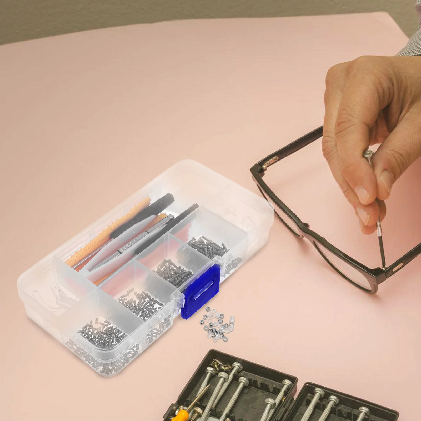 

Glasses Repair Kit Eyeglass Accessories Screws Replacement Nuts Hinge Tighteners Sunglasses Fixing Tool Set Glasses Maintenance