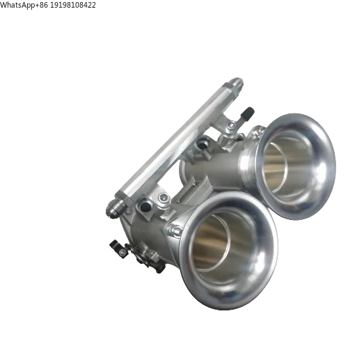 FAJS Throttle Body DCOE Size 40/42/45/48/50/55 MM with air Horn Suitable DCOE Carburetor Engine to EFI Engine Colour Silver