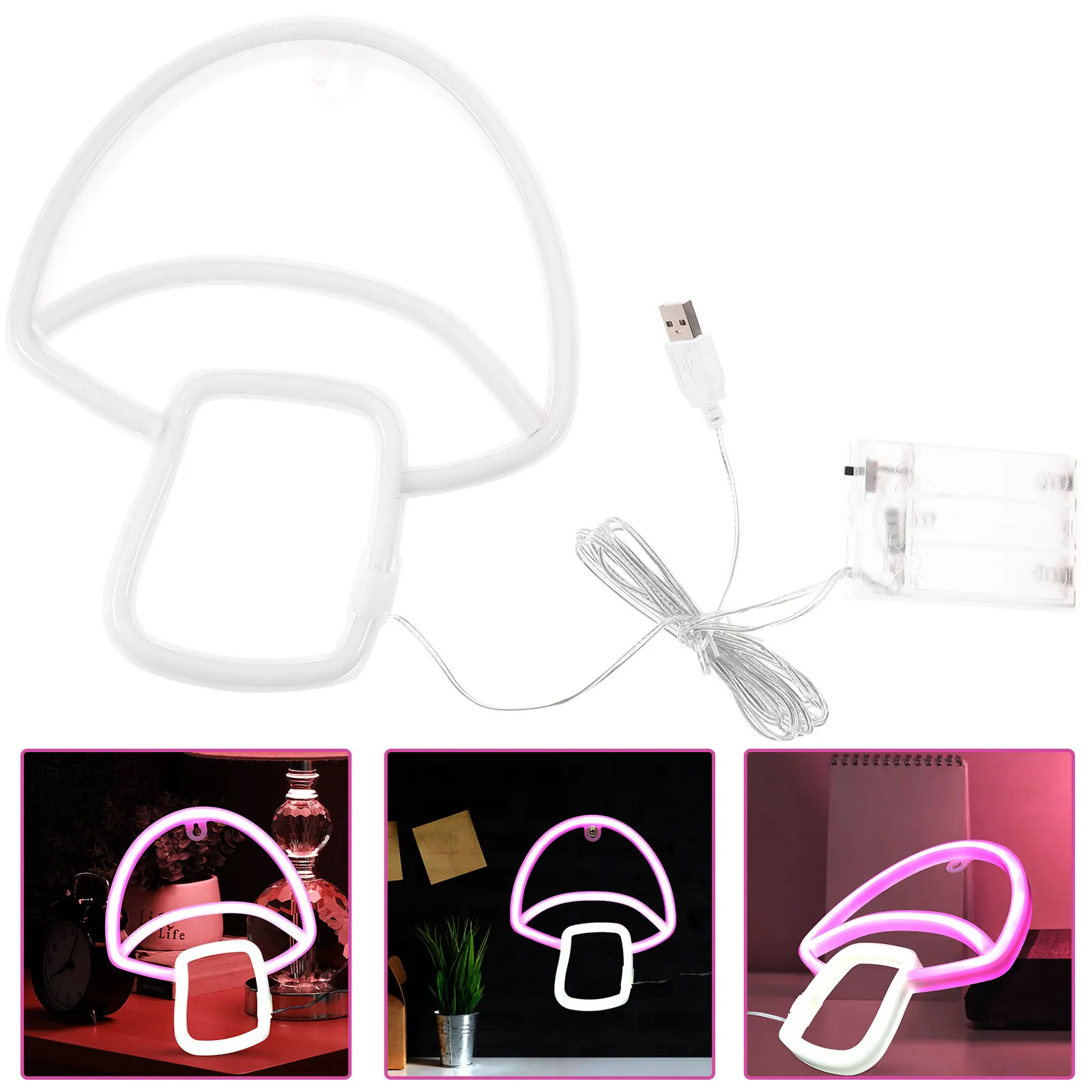 

Mushroom Neon Sign LED Wall Decor Night Light for Bedroom Bar Living Room Home Decor Creative USB Powered Neon Light Decoration