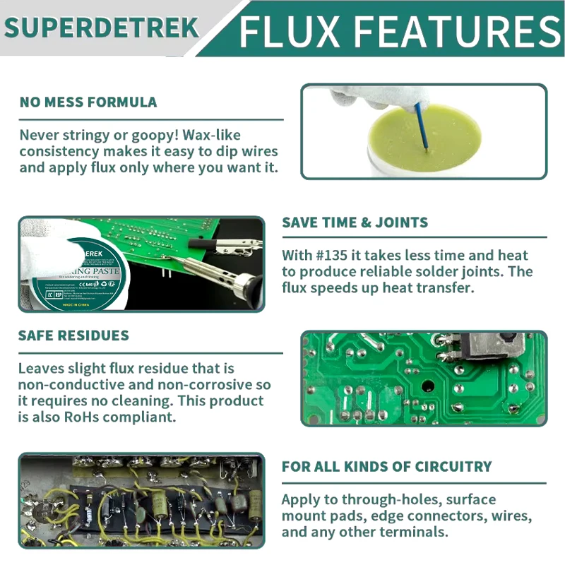 35-300g Solder Paste Rosin Flux Rosin Paste Soldering Flux for Electronics No Clean Flux for Soldering Electronic Circuit Boards