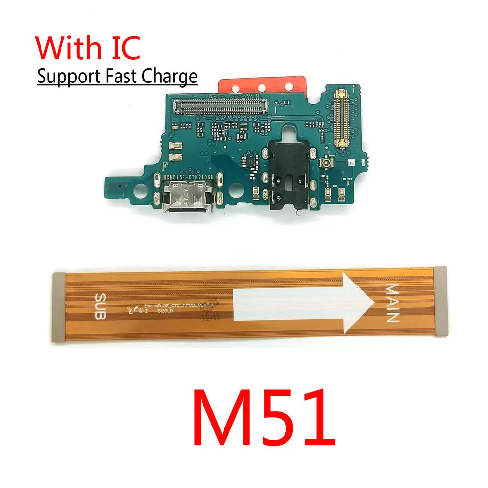 For Samsung M51 M515 M515F USB Charging Dock Port Board Connector Main Motherboard Flex Cable