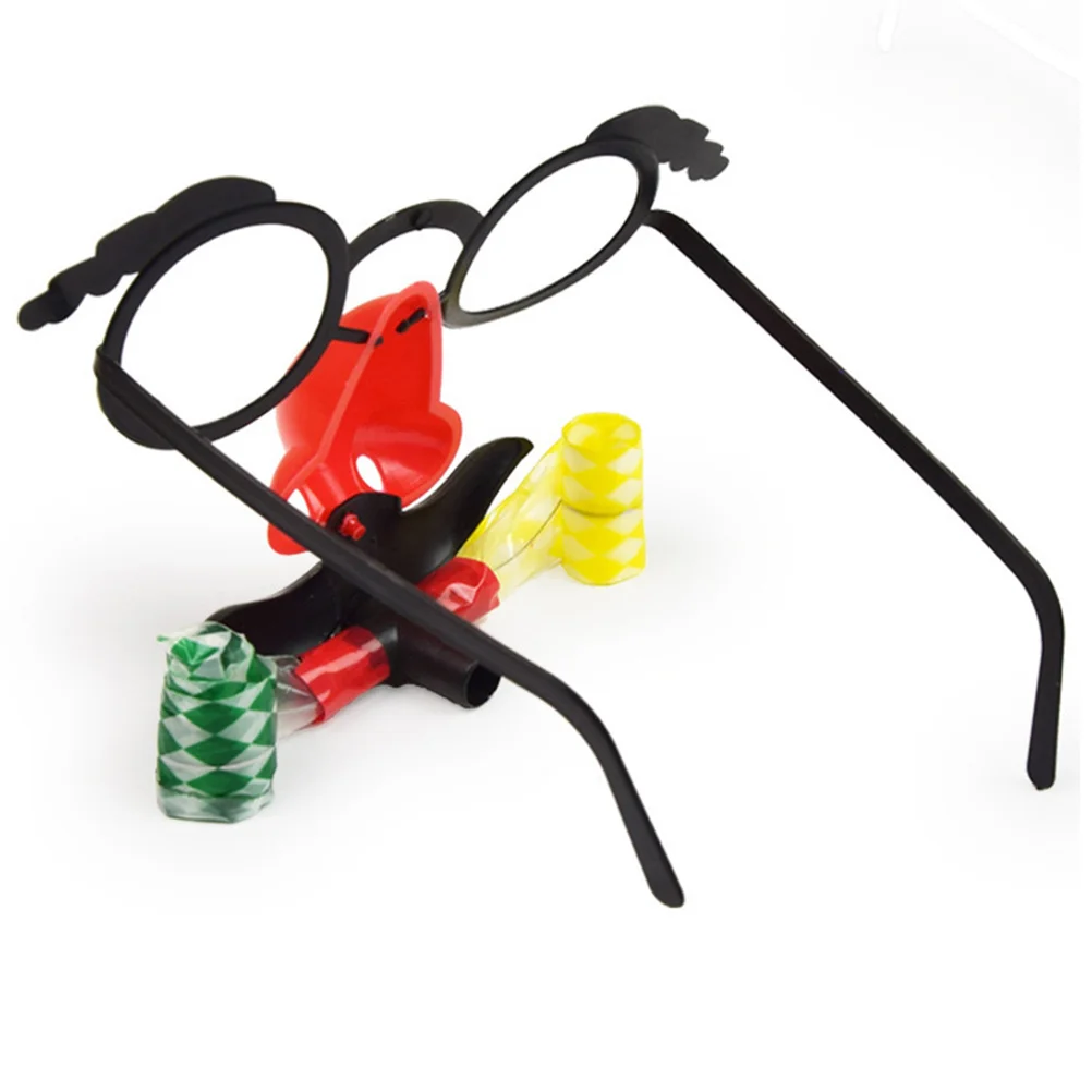 12 szt. Przebranie Okulary Wąsy Nos Brwi Gwizdek Rekwizyty Kostiumowe Lekka Okrągła Oprawka na Halloween Cosplay Imprezę Dowcipy