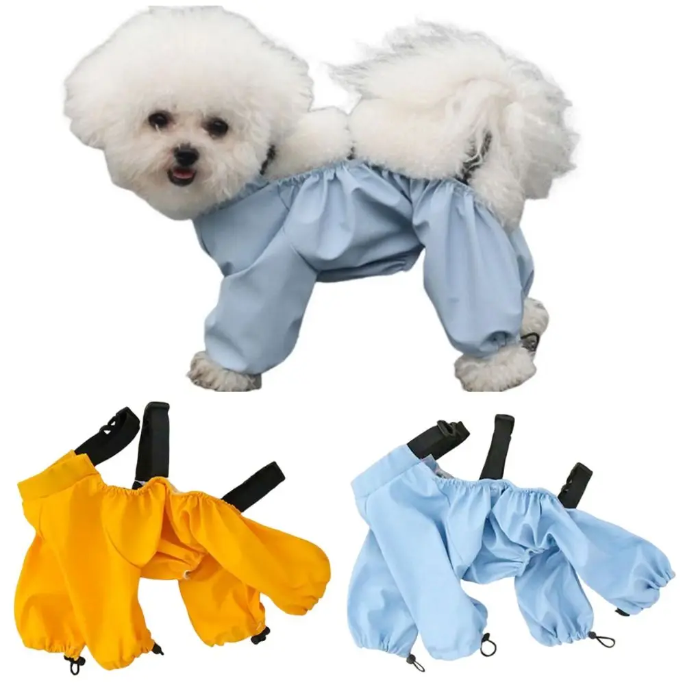 

Breathable Waterproof Dog Jumpsuit Stain Resistant Adjustable Straps Pets Dustproof Pants Durable Solid Color Outdoor Dog Pants