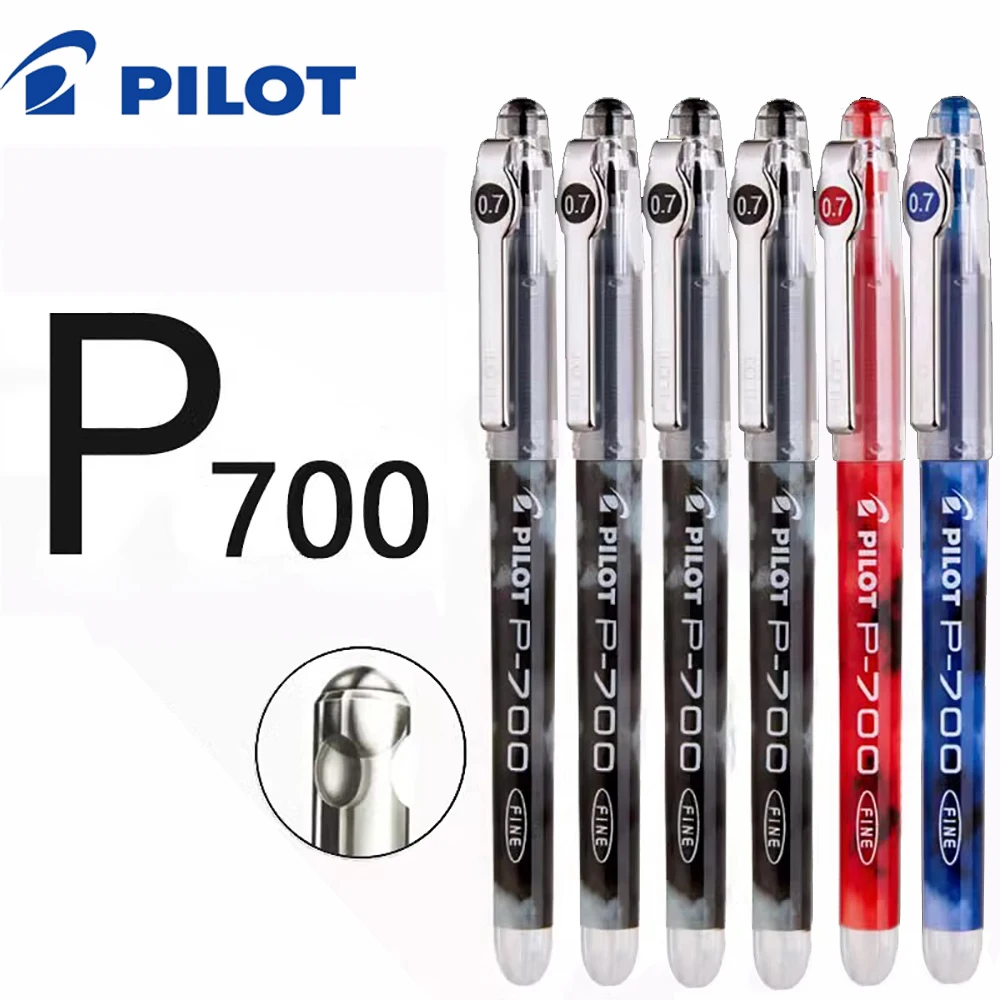 6Pcs Japan Pilot Gel Pens Large Capacity Needle Tip P700 Writing Smooth Office Cute Stationery Art Supplies Back To School