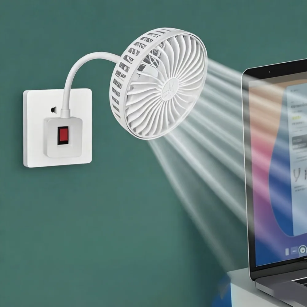 Portable USB Powered Desk Fan Flexible Hose Cooling Fan Silent Brushless Motor Air Cooler For Home Bedroom Study Office