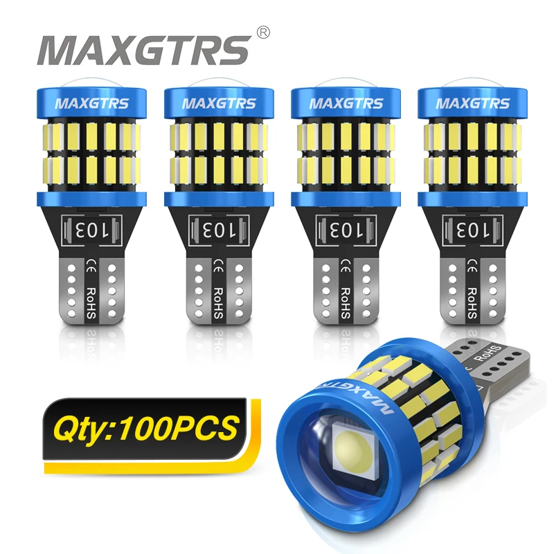 100x Upgraded W5W 2825 175 T10 LED CANBUS 12V 8W 950Lm Car Interior Side Light 194 3030 SMD Replacement for Cars Trucks