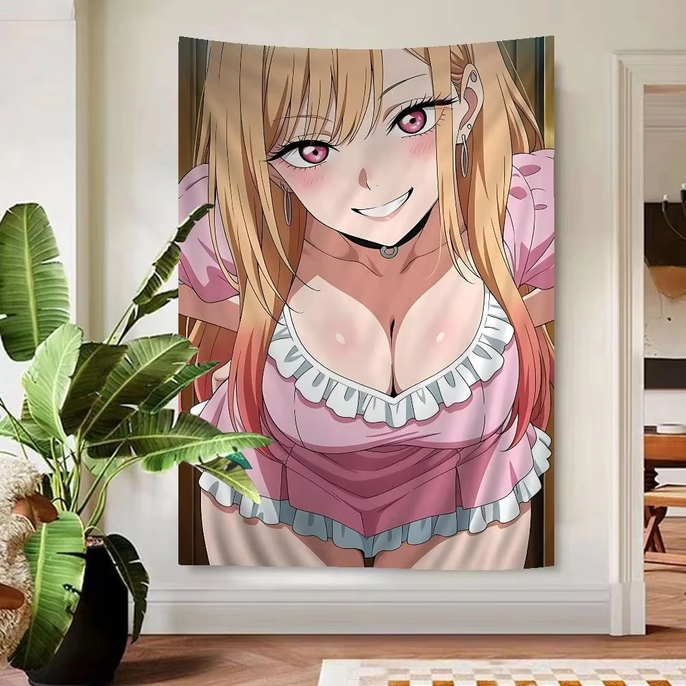 Anime My Dress Up Darling Style Tapestry, Colorful Hippie Wall Hanging for Bedroom Bohemian Mandala Decor